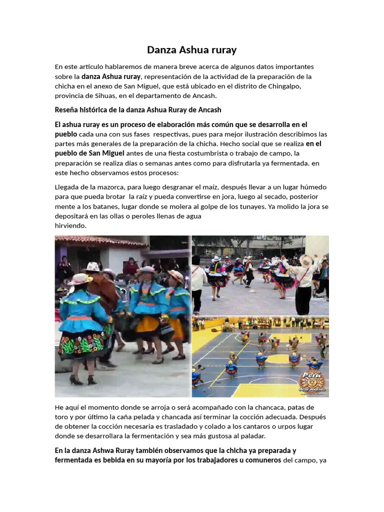 Reseña de la danza Ashua Ruray | PDF
