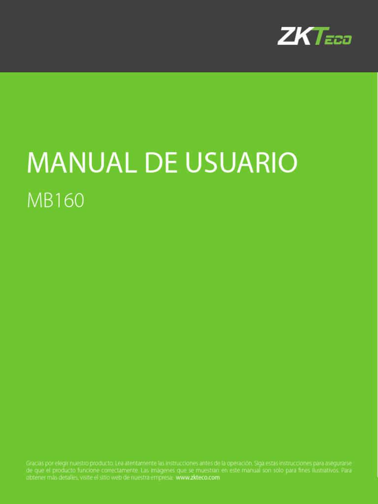 Manual de Usuario ZKTeco MB160 | PDF | Dirección IP | Contraseña