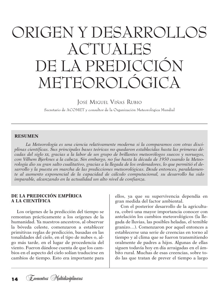 Historia de la Predicción Meteorológica | PDF | Meteorología | Predicción