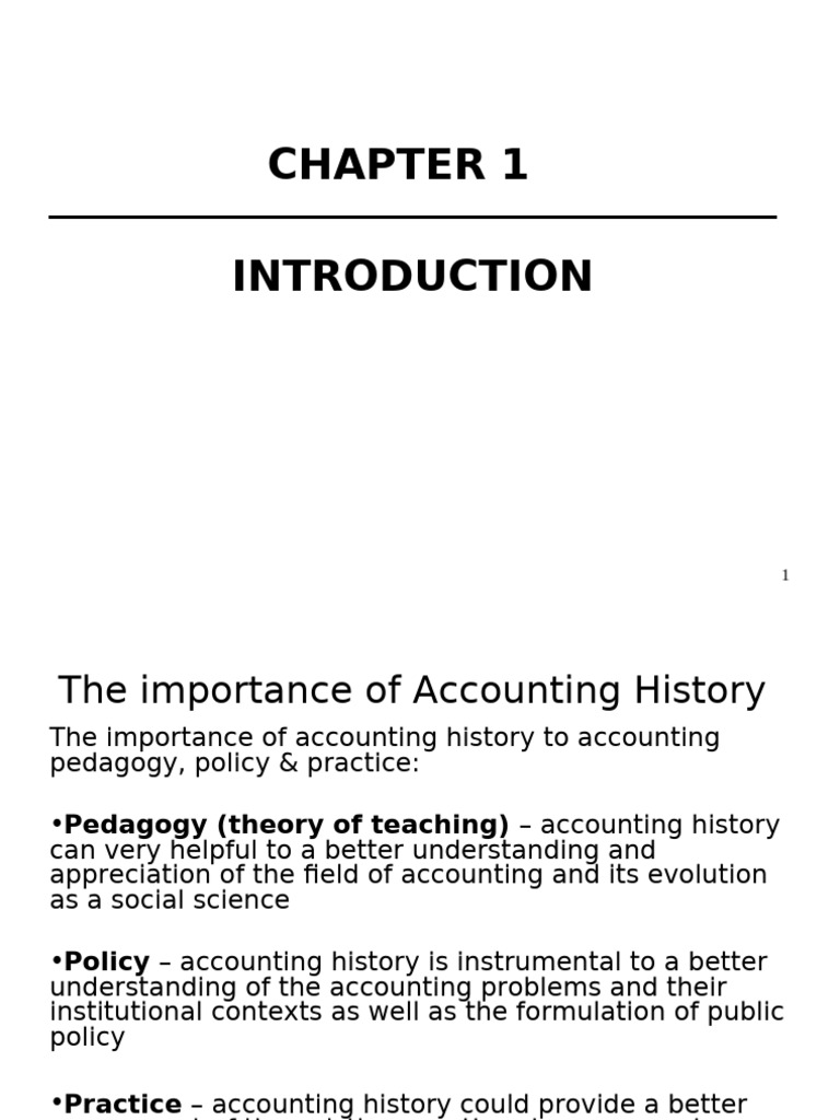 Importance of Accounting History | PDF | Financial Accounting Standards ...
