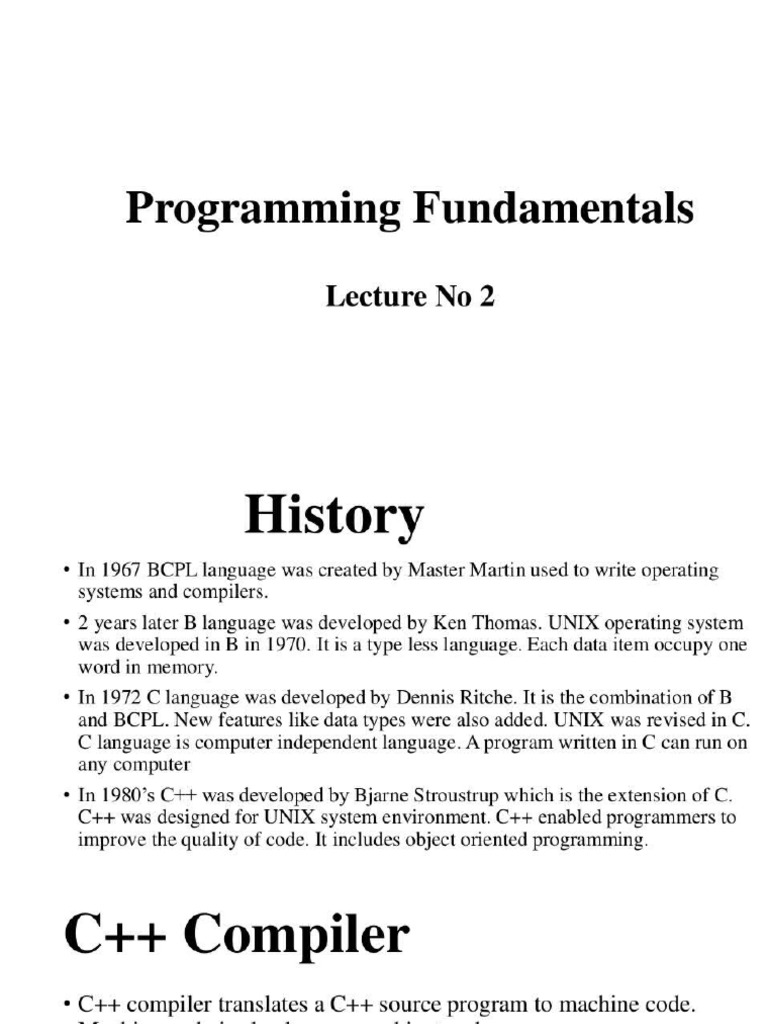 Programming Fundamentals Slide 2 | PDF