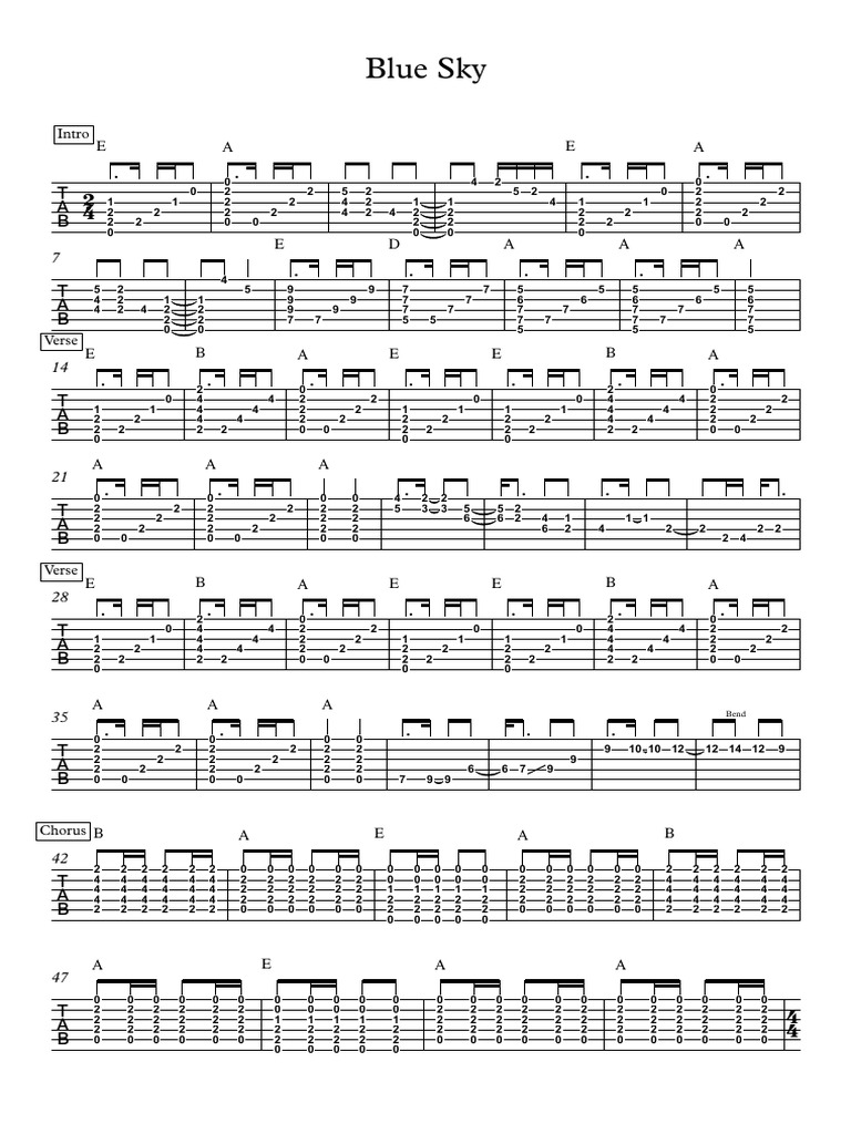 Blue Sky - Partitura Completa-1 | PDF