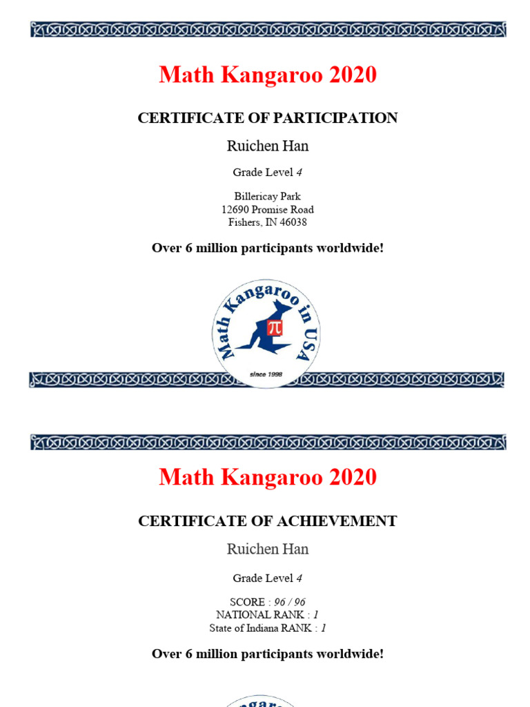 Math Kangaroo 2020 Pdf