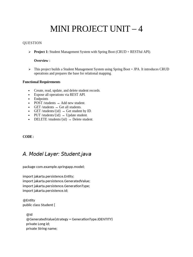Spring Boot Student Management System | PDF | Software | Software ...