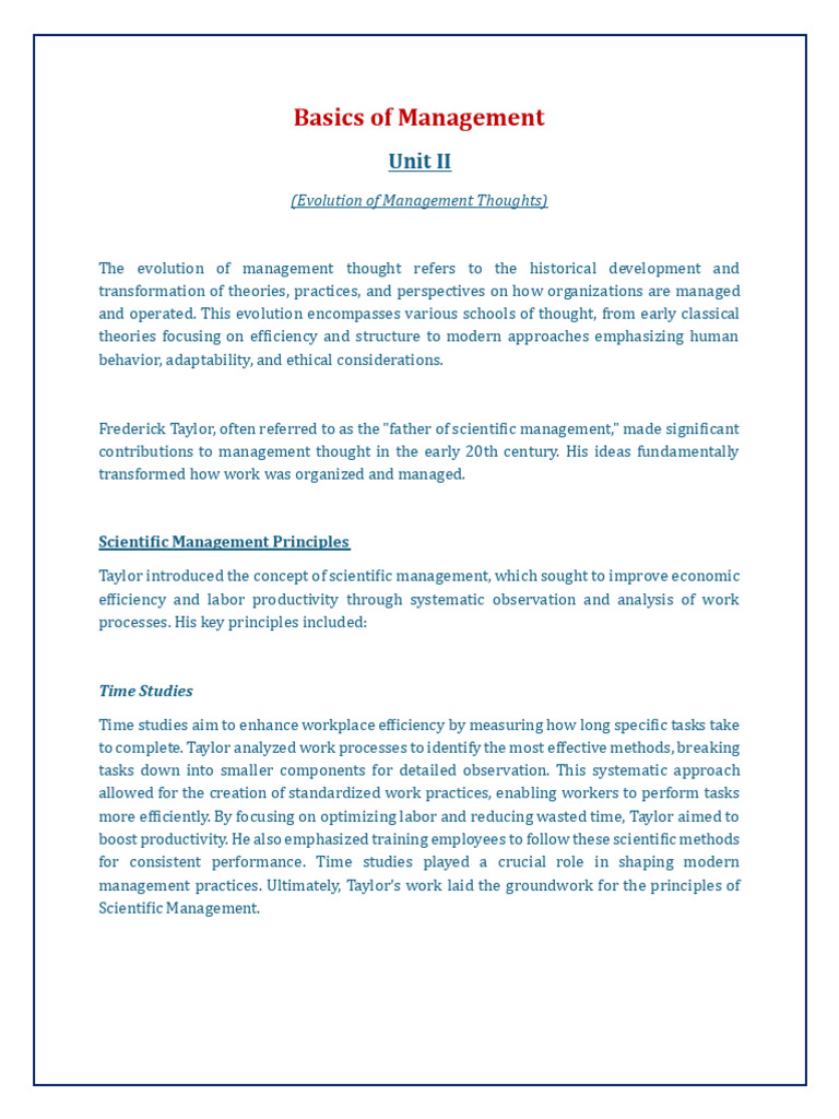 Basics of Management - Unit 2 Notes | PDF | Economies | Business Economics