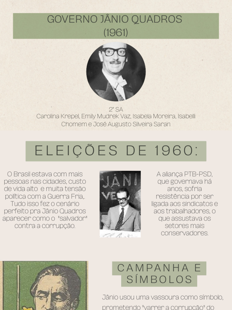 Jânio Quadros: O Breve Governo e Crise | PDF