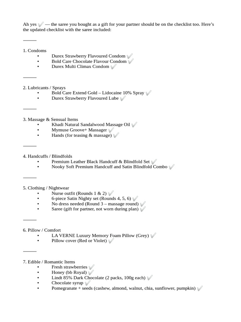 Check List For My Items | PDF