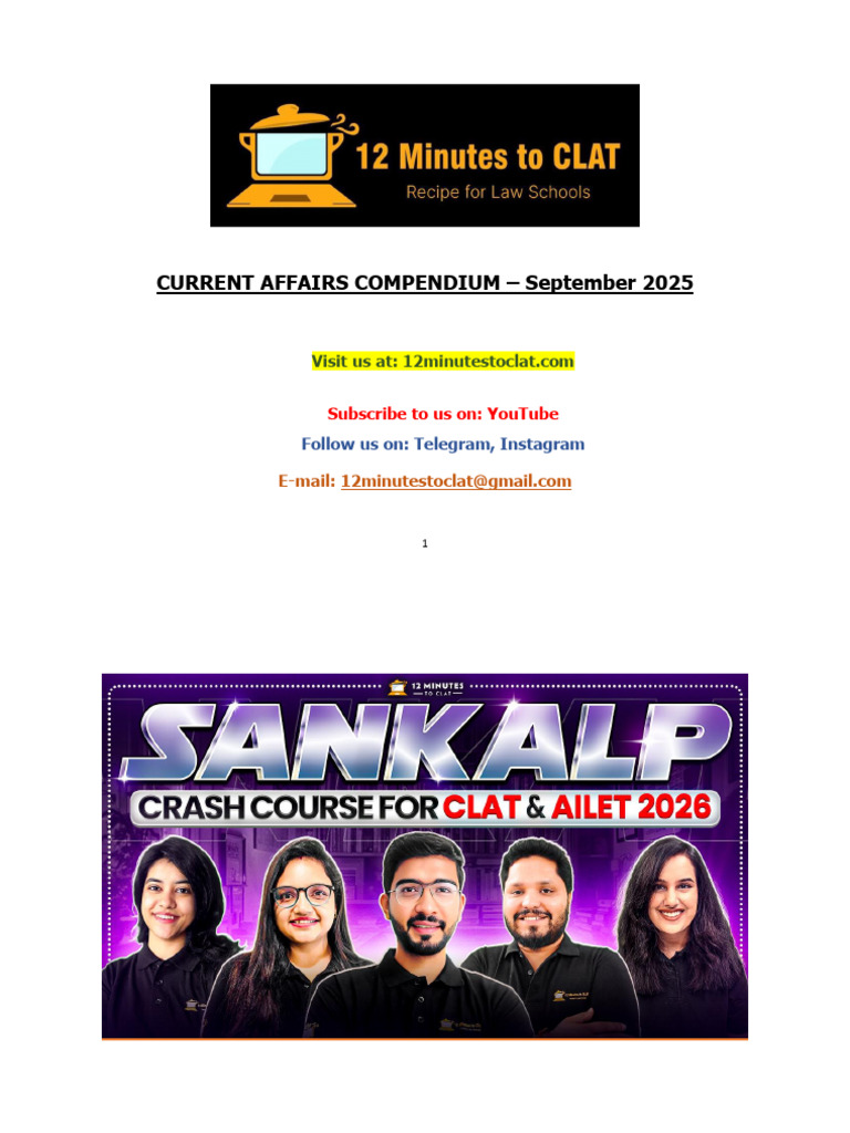 CA Compendium - September 2025 | PDF | Bail | Malaria