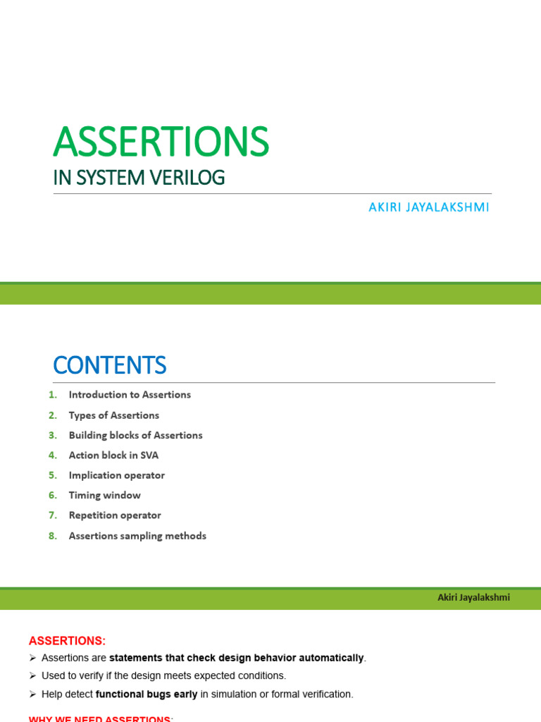 SystemVerilog Assertion Techniques | PDF | Computer Engineering ...