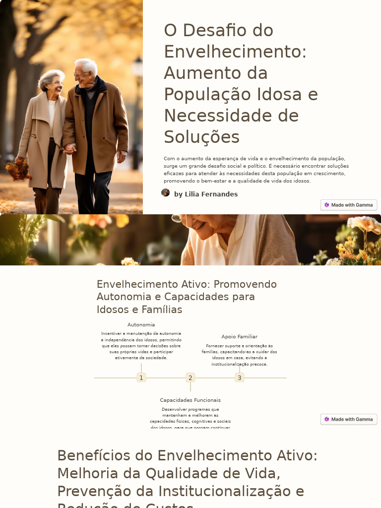 1 O Desafio Do Envelhecimento Aumento Da Populacao Idosa e Necessidade ...