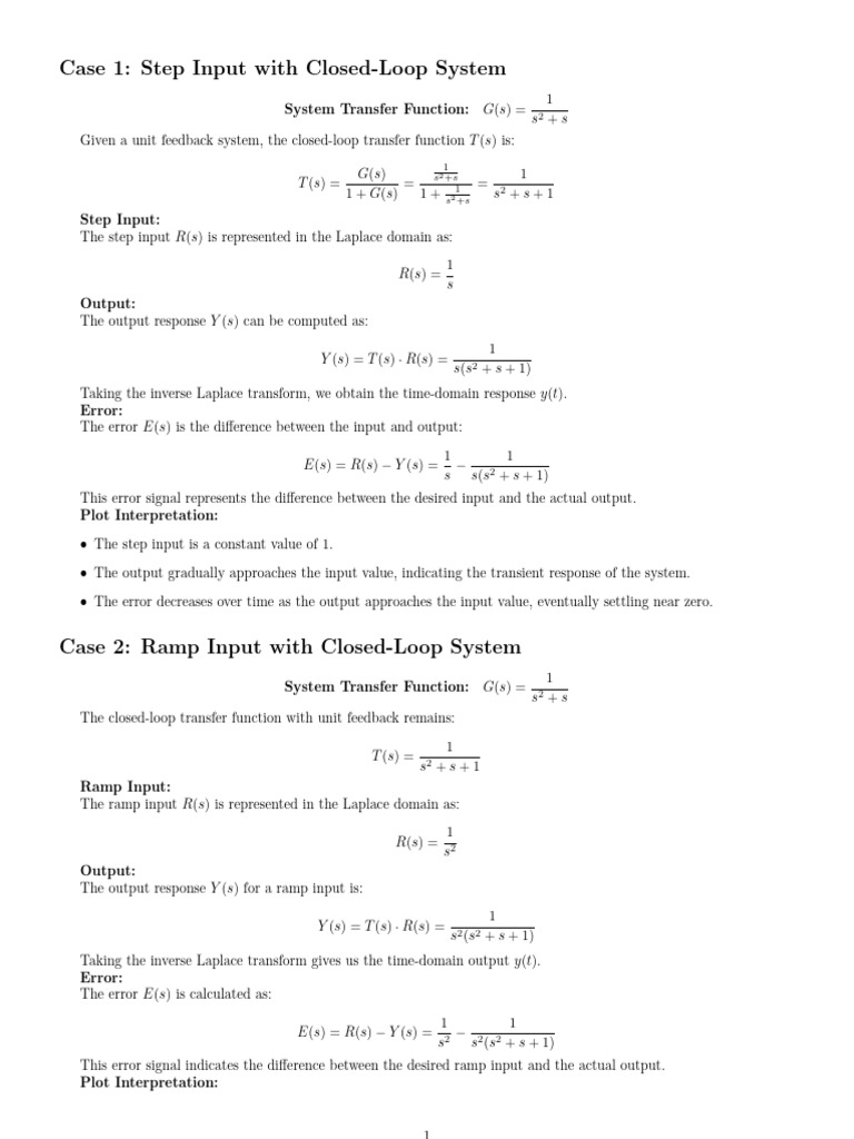 Closed-Loop System Response Analysis | PDF | Control Theory | Algorithms