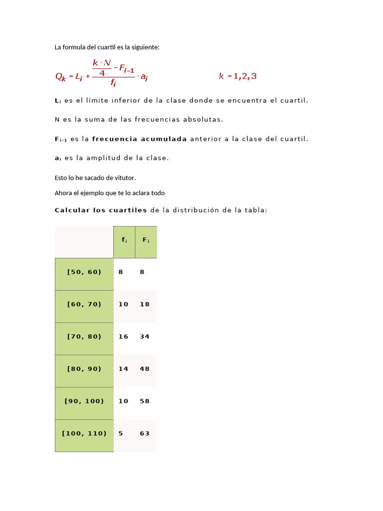 Cálculo de Cuartiles en Estadística | PDF