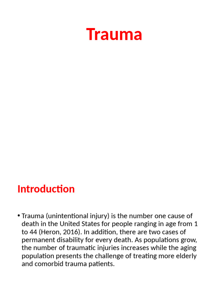 Trauma مكثف | PDF | Major Trauma | Emergency Department