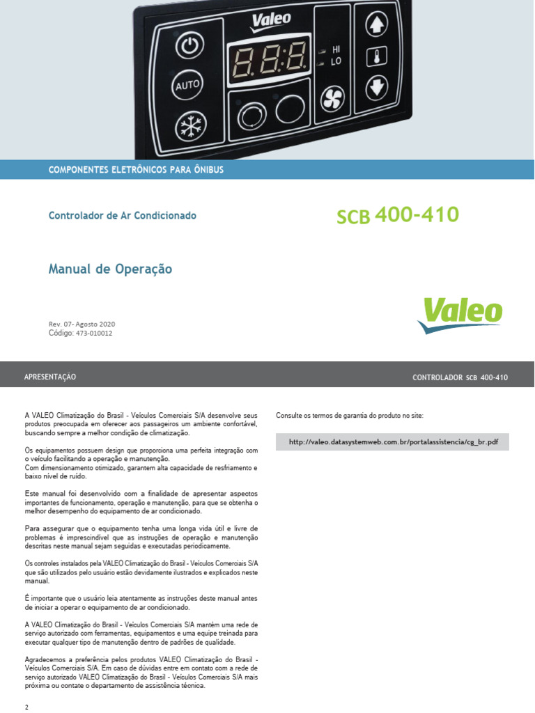 Manual do Controlador SCB 400-410 | PDF | Ar condicionado | Termostato