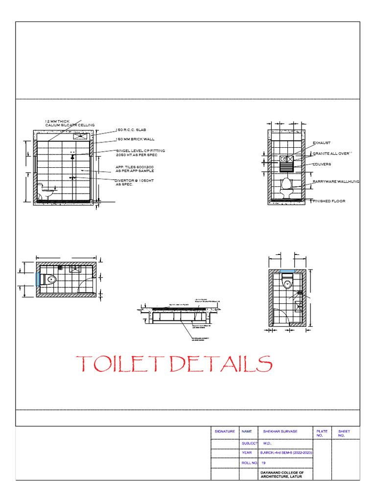 Toilet Design Specifications and Details | PDF | Architectural Design ...