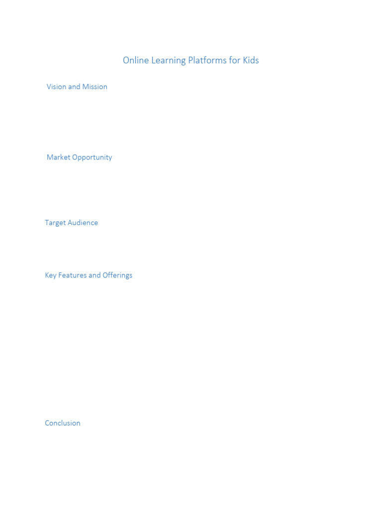 Online Learning Platforms for Kids | PDF