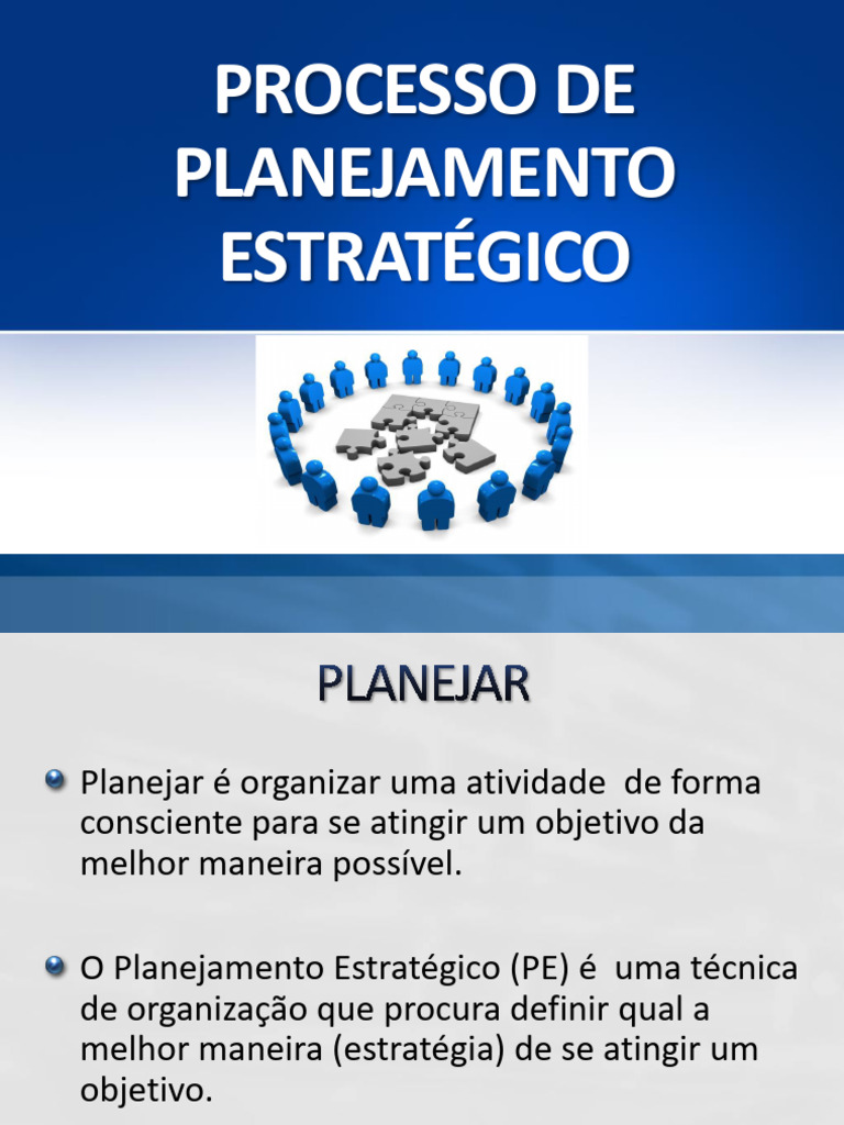 Processo de Planejamento Estratégico | PDF | Planejamento ...