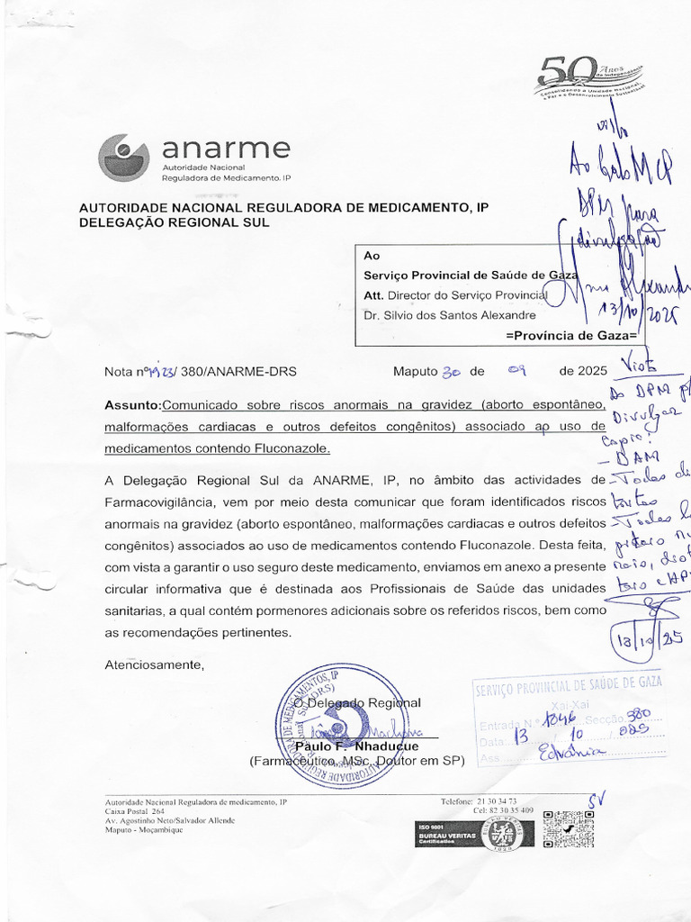 Comunicado Sobre Risco Anormal de Gravidez | PDF