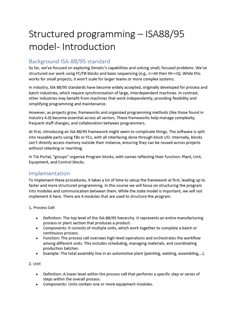 ISA 88/95 Structured Programming Guide | PDF | Actuator | Computing