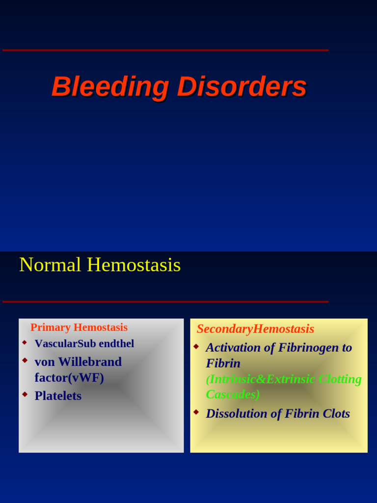 Understanding Bleeding Disorders and Hemostasis | PDF | Coagulation ...