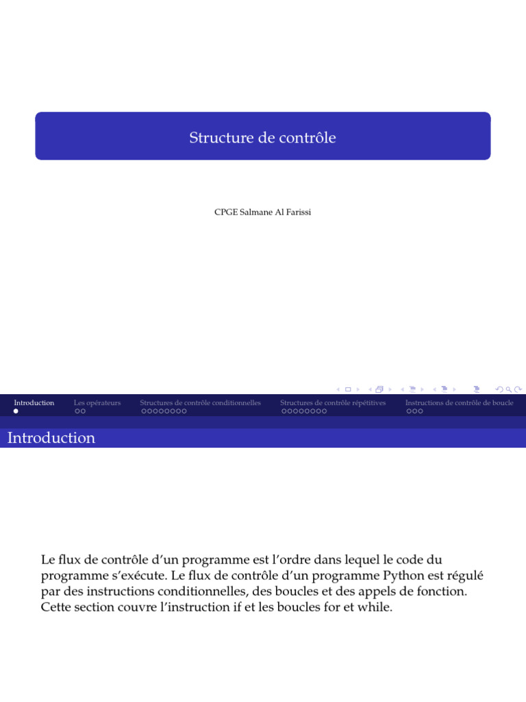 Structures de contrôle en Python | PDF | Structure de contrôle ...