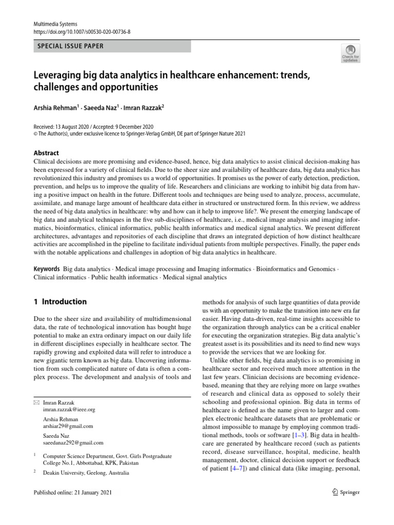 Big Data Analytics in Healthcare | PDF | Apache Hadoop | Medical Imaging