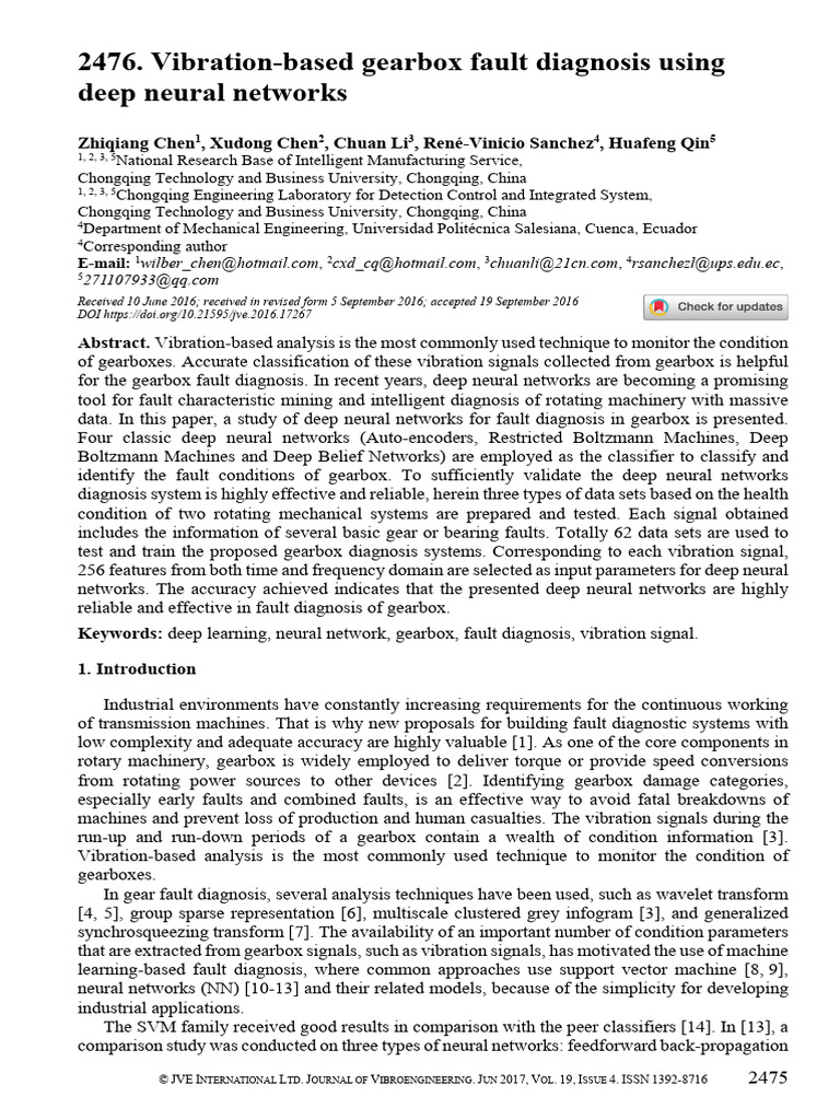Gearbox Fault Diagnosis with Deep Learning | PDF | Spectral Density ...