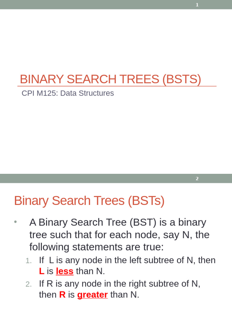 11-Lectures 19-20 Binary Search Trees | PDF | Boolean Data Type ...