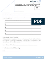 Candidate Record Sheet For Written Alternative To Course Work Form 1A International Centres Only