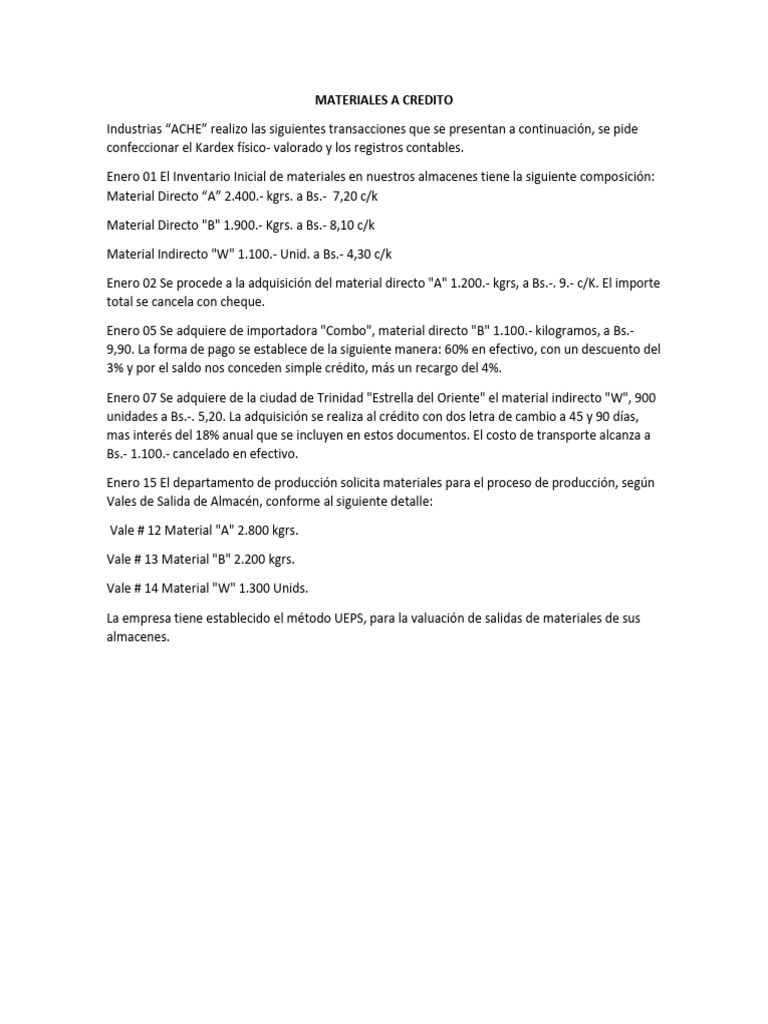 1.24 Materiales a Credito | PDF