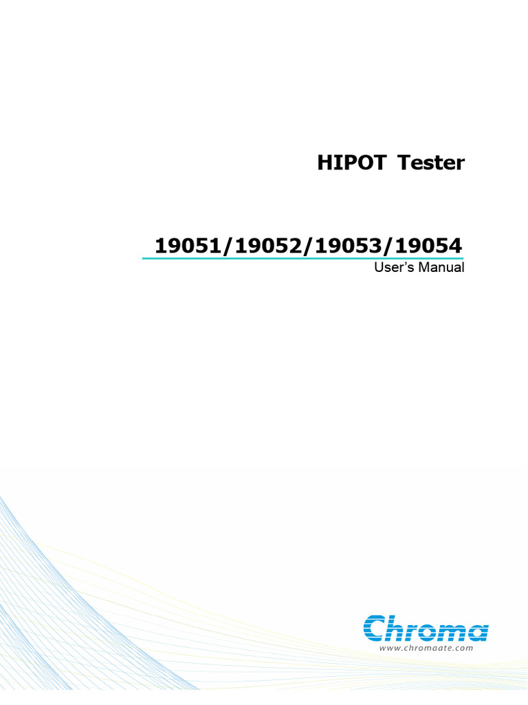 Chroma 19052 HIPOT Tester Manual | PDF | High Voltage | Fuse (Electrical)