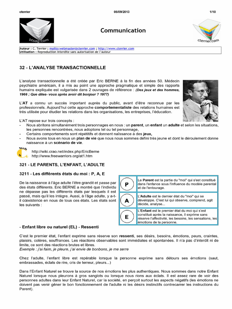 États du moi en analyse transactionnelle | PDF | Honte | Psychologie
