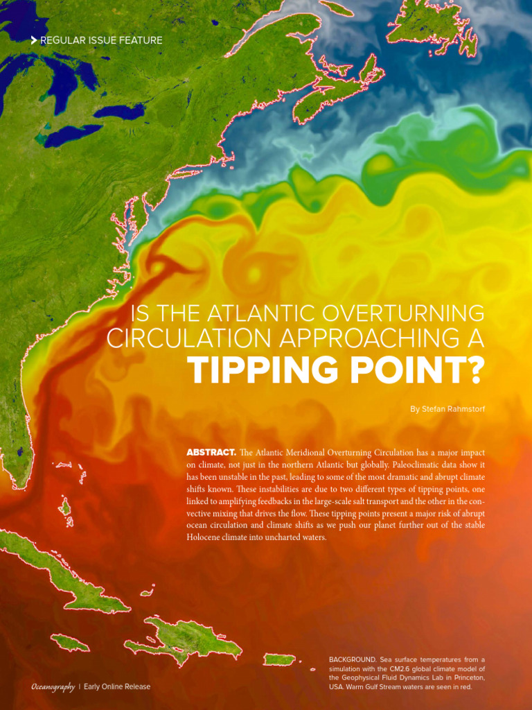 AMOC: Approaching a Tipping Point? | PDF | Oceans | Atlantic Ocean