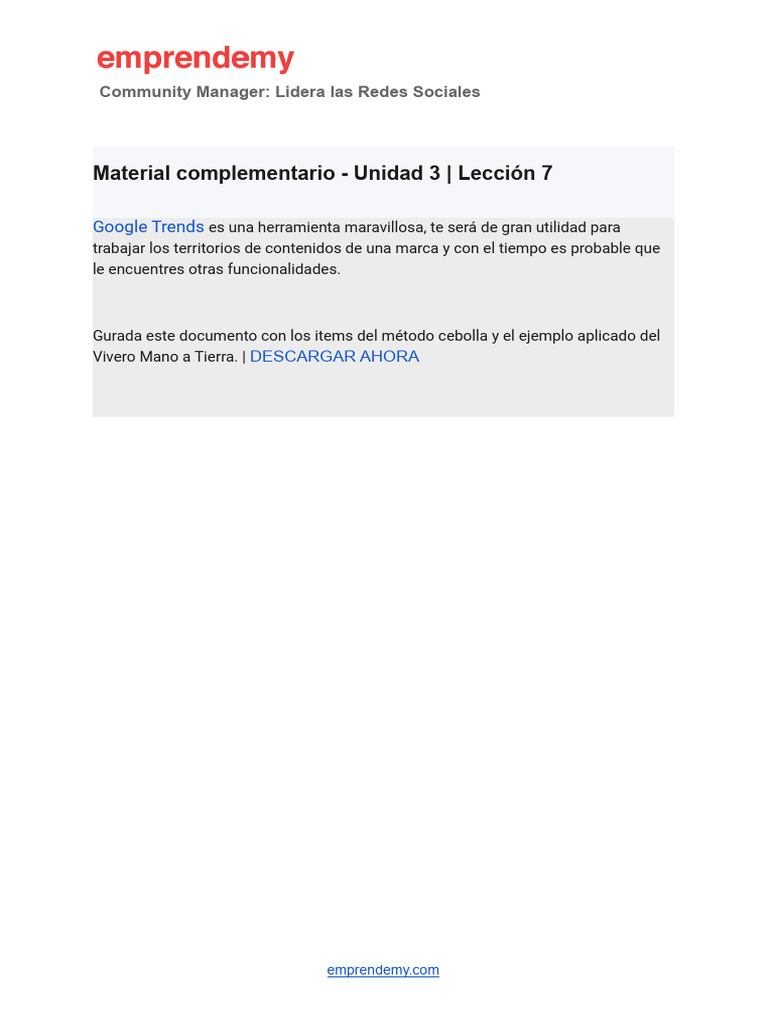 Material Complementario Unidad 3 Leccion 7 | PDF