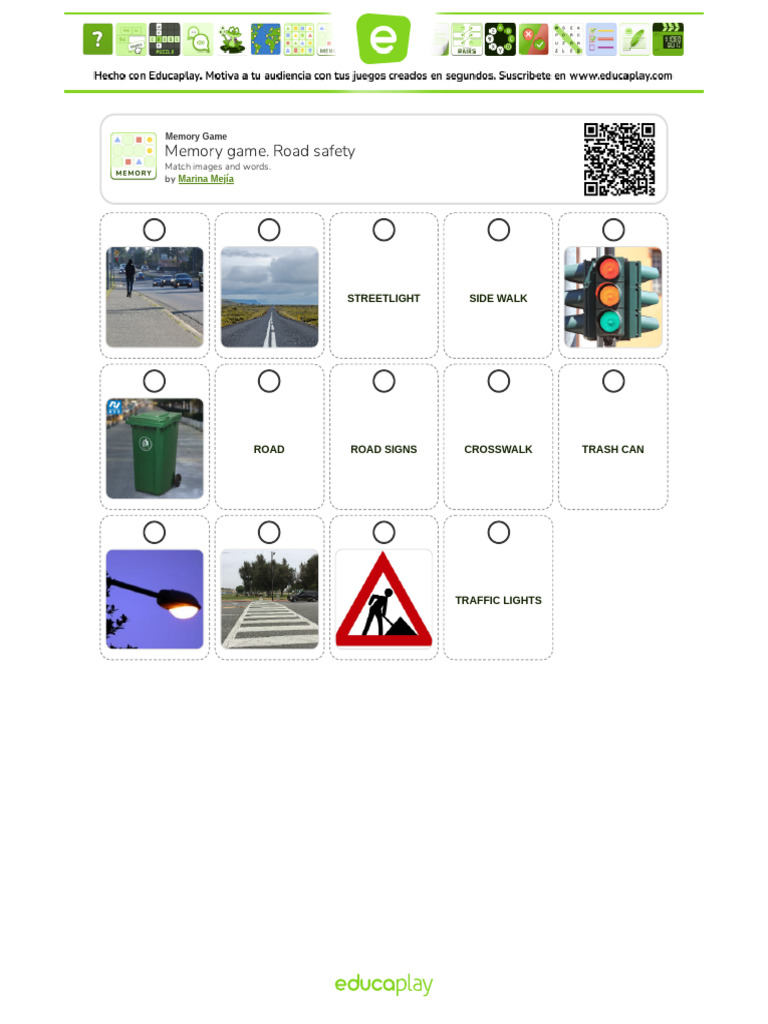 Memory Game: Road Safety Concepts | PDF