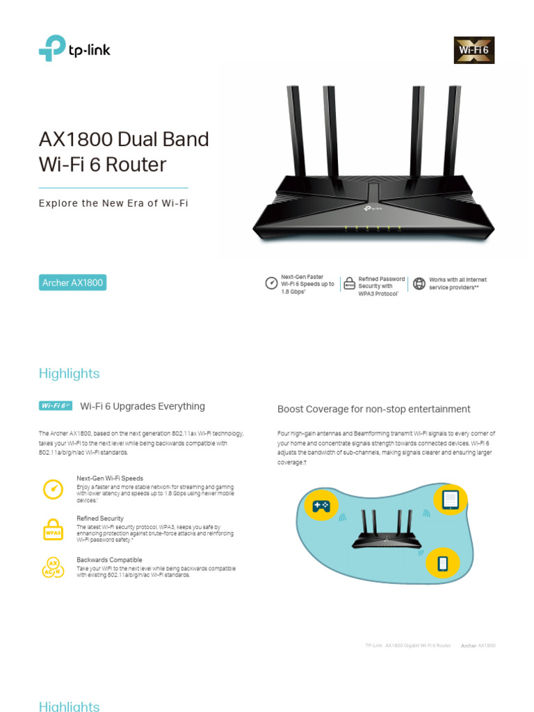 TP-Link AX1800 Wi-Fi 6 Router Review | PDF | Wi Fi | Ieee 802.11