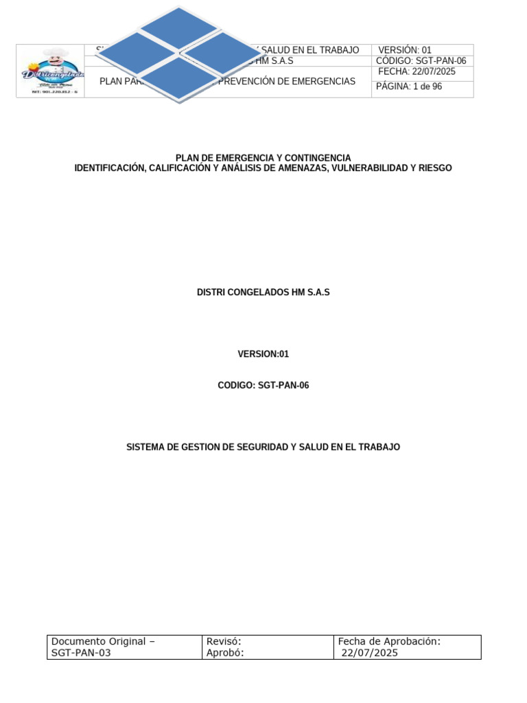 Plan de Emergencia y Seguridad Laboral | PDF | Riesgo | Valores