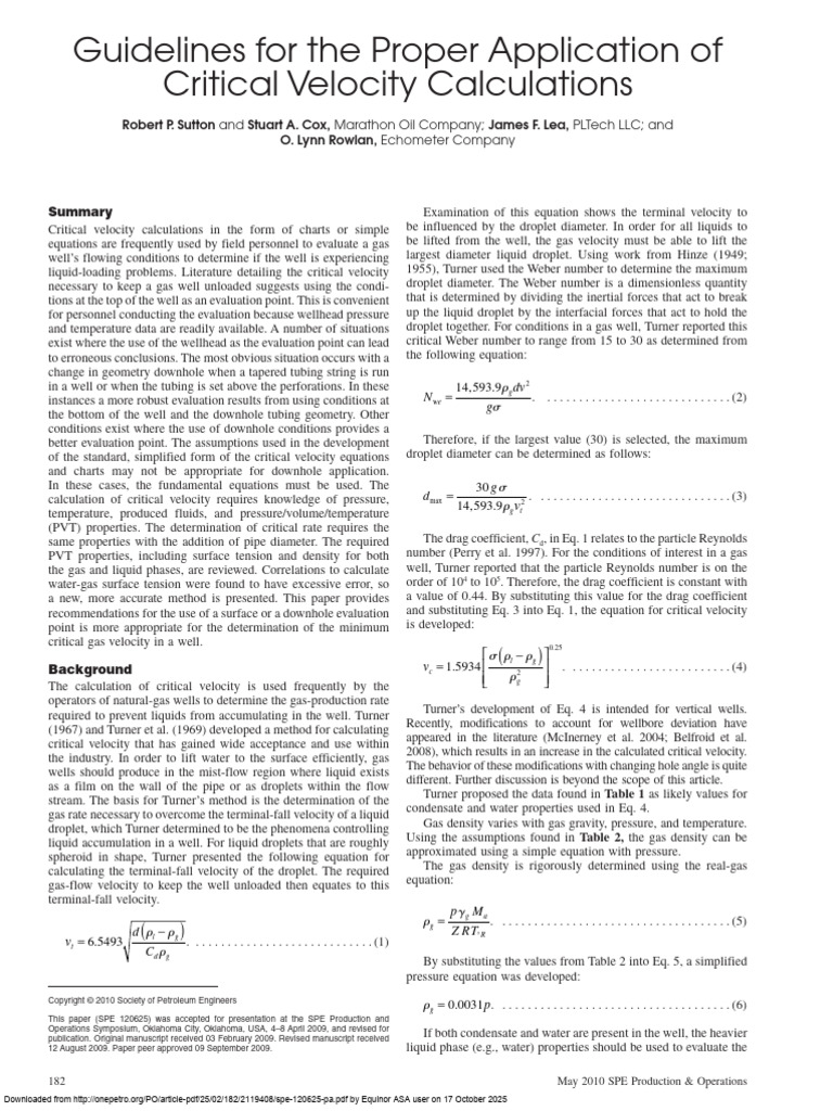 SPE-120625-Guidelines For The Proper Application of Critical Velocity ...