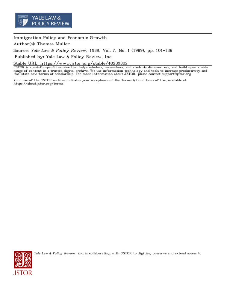 Immigration Policy's Economic Impact | PDF | Immigration | Human Migration