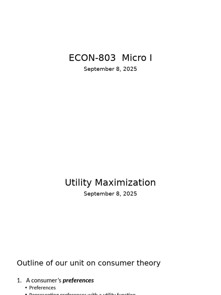 Utility Maximization in Consumer Theory | PDF | Utility | Demand