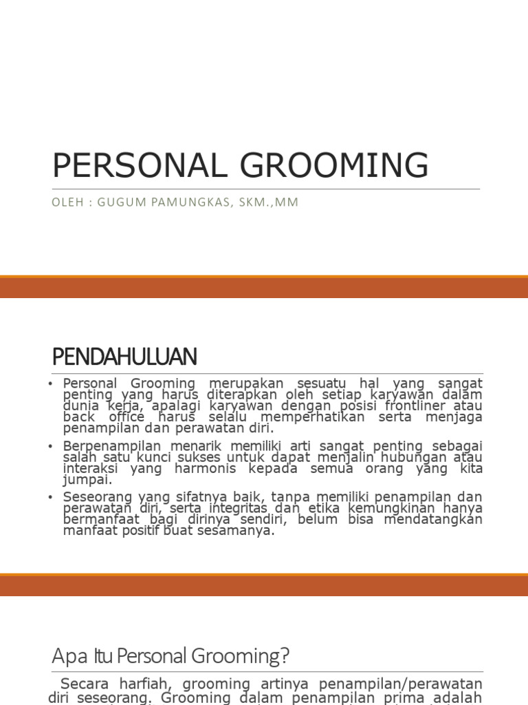 Pentingnya Personal Grooming di Tempat Kerja | PDF
