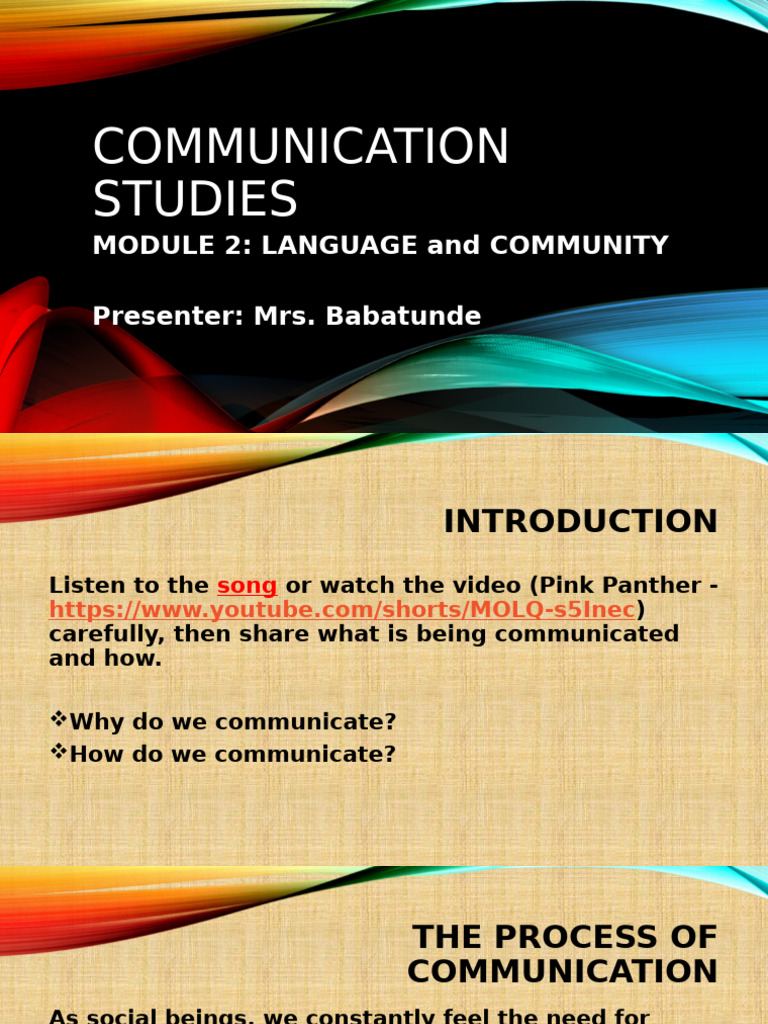 1 - The Process of Communication | PDF | Communication | Nonverbal ...