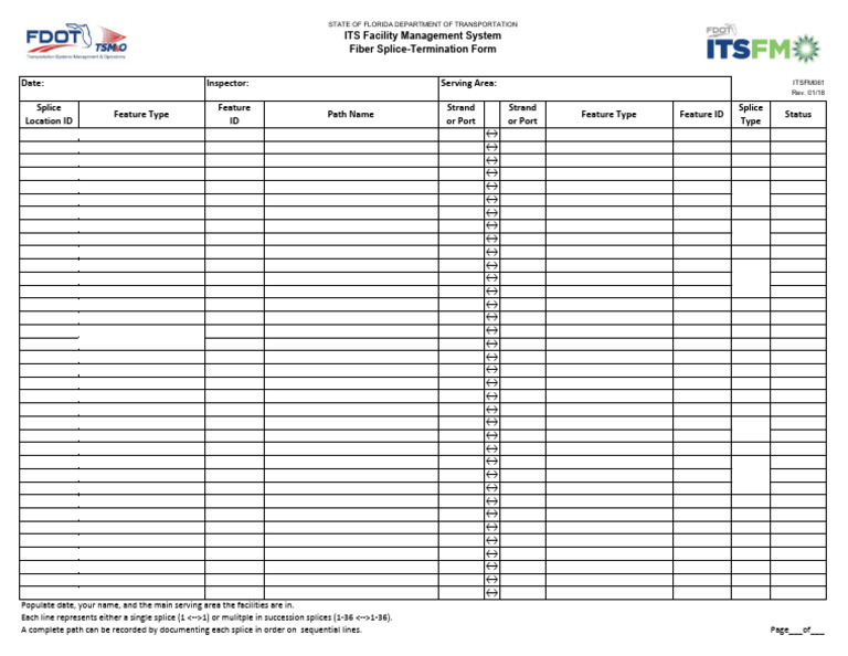 Itsfm061 Fiber Splice Termination Form 01 18 | PDF