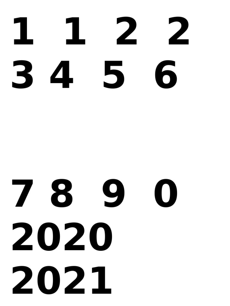 Date Overview in Numeric Format | PDF