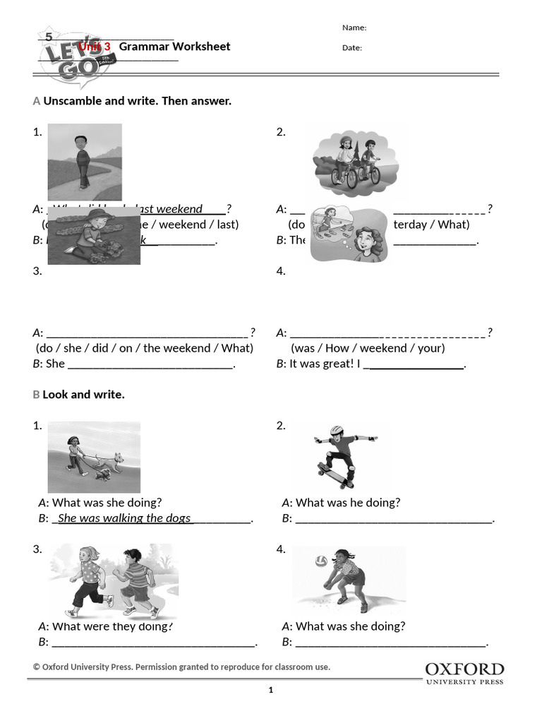 LG5e LG5 U3 Grammar Worksheet | PDF | Chess Theory | Chess