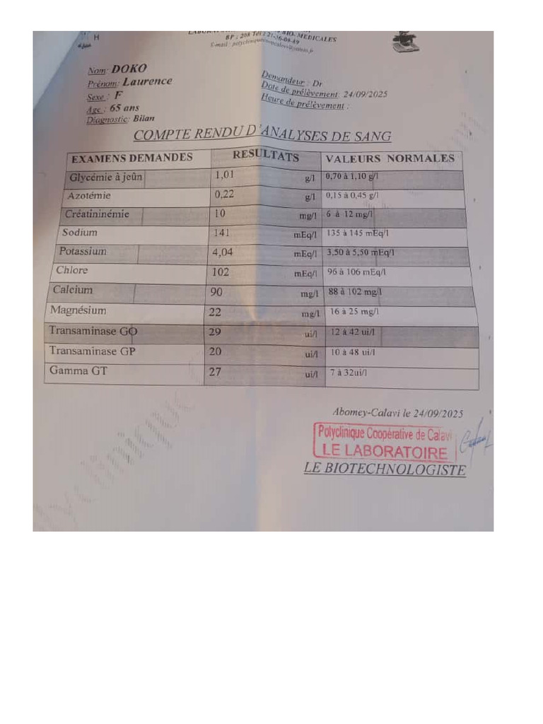 Test Labo Anita | PDF