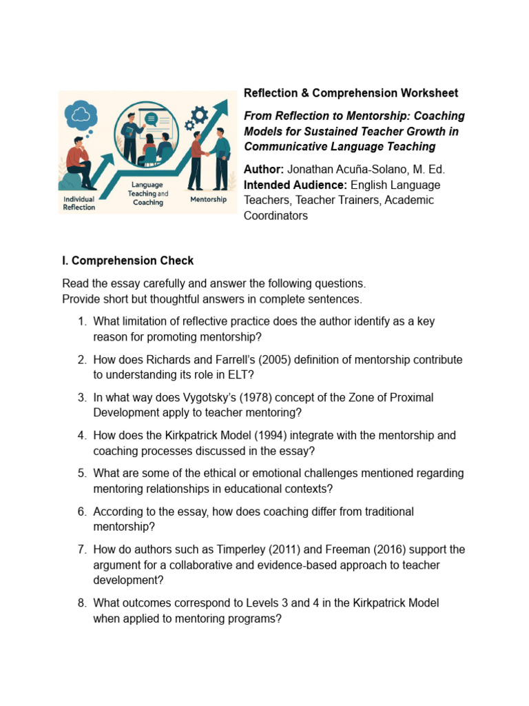 Mentorship Strategies for Teacher Growth | PDF | Mentorship ...