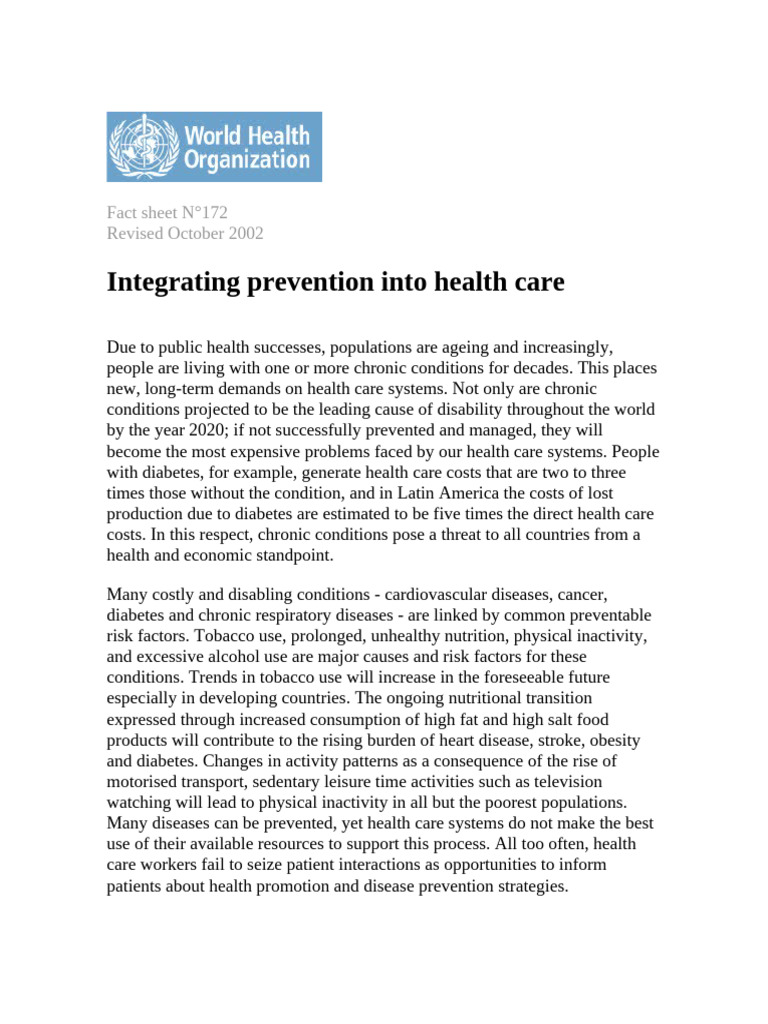 Preventing Chronic Conditions in Healthcare | PDF | Preventive ...