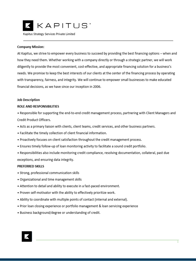 Operations Intern JD - New | PDF