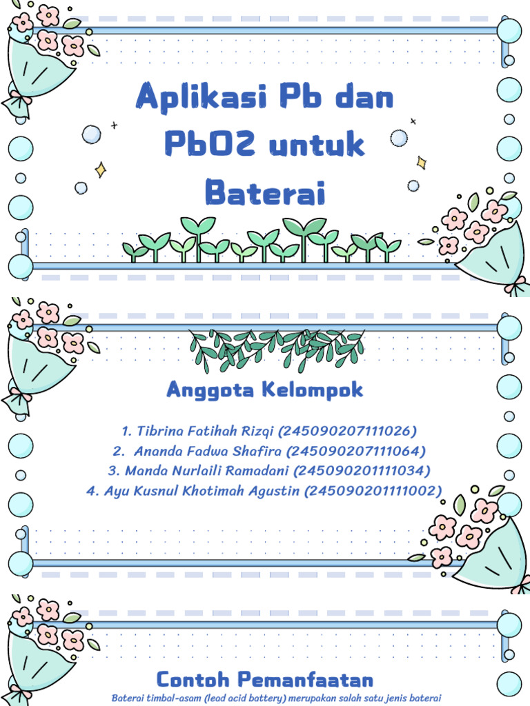 Pemanfaatan Pb dan PbO2 dalam Baterai | PDF